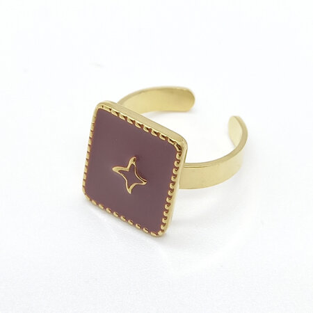 ANYSIA jewels kallirroi gr faux bijoux δαχτυλίδι επίχρυσο ψημένου σμάλτου σάπιο μήλο