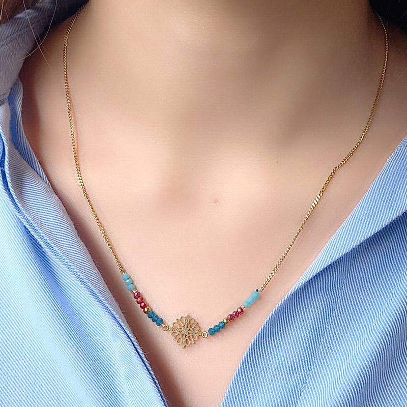 DIMITRA jewels kallirroi gr faux bijoux gift set κοσμήματα κολιέ ατσάλινο επίχρυσο με πέτρες