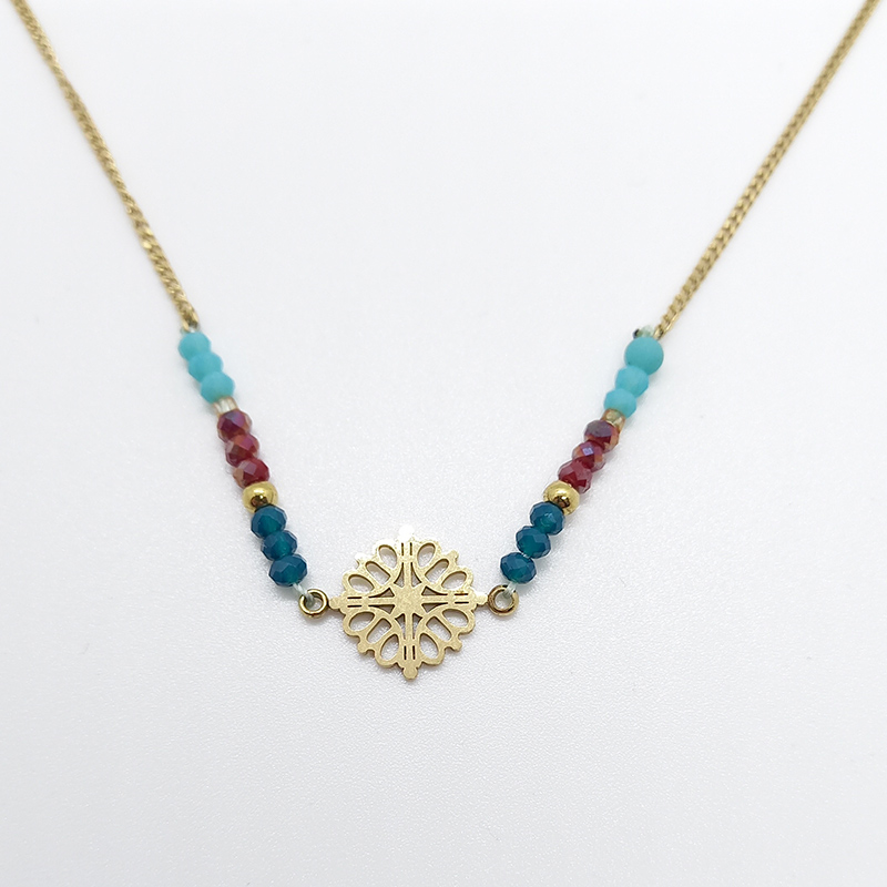 DIMITRA kallirroi gr jewels shop on line κολιέ ατσάλινο με χάντρες και στοιχείο χρυσό faux bijoux φο μπιζού φθηνά κοσμήματα πειραιάς