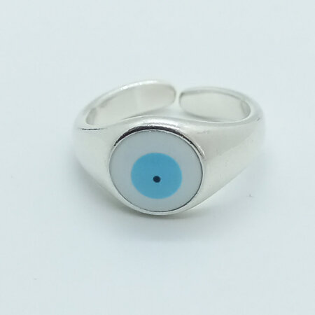 EVRIDIKI jewels kallirroi gr faux bijoux δαχτυλίδι επάργυρο ασημί γαλάζιο μάτι