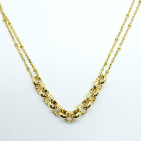 FEDE jewels kallirroi gr faux bijoux κολιέ αλυσίδας διπλής σειράς επίχρυση