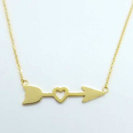 FEVRONIA jewels kallirroi gr faux bijoux κολιέ ατσάλινο αλυσίδας βέλος