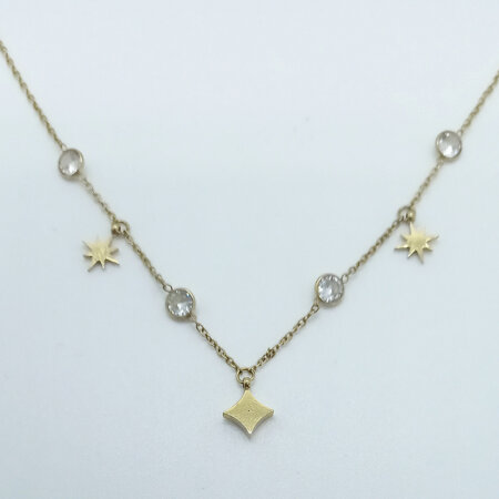 KIARA jewels kallirroi gr faux bijoux γυναικεία χειροποίητα κοσμήματα κολιέ αλυσίδας επίχρυσο ατσάλινο strass