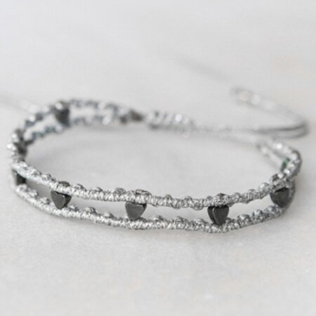 MATTHILDI jewels kallirroi gr faux bijoux βραχιόλι χεριού χειροποίητο μακραμέ ασημί