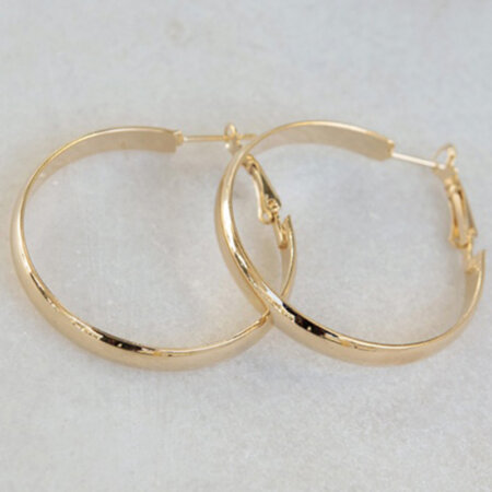 OMILIA jewels kallirroi gr faux bijoux Σκουλαρίκια επίχρυσα κρίκοι σφυρήλατοι