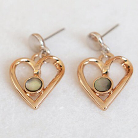 Γυναικεία-κοσμήματα-φο-μπιζού-σκουλαρίκια-χρυσά-ροζ-χρυσό-καρδιάς-γκρι-ματ-κρύσταλλο-κούμπωμα-καρφάκι-IMAN