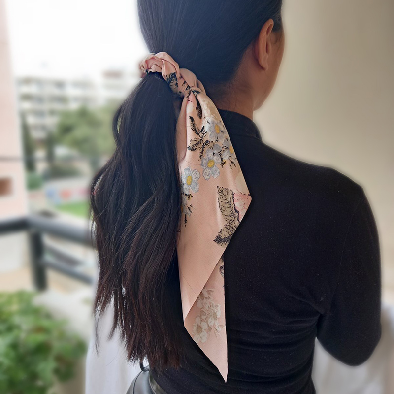 λαστιχάκι μαλλιών κορδέλα σατεν αξεσουαρ μαλλιών κοτσοσ ροζ