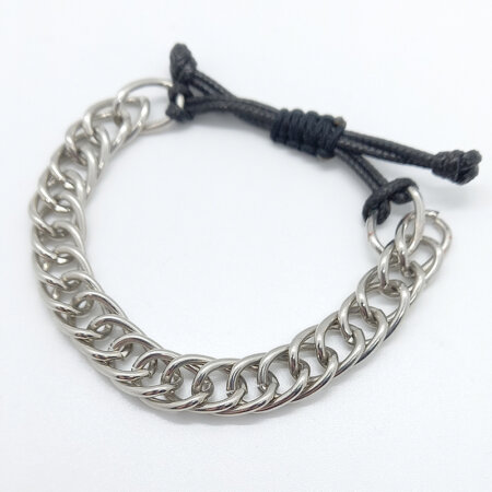 ALAGONIA jewels kallirroi gr χειροποίητο κόσμημα faux bijoux βραχιόλι χεριού με αλυσίδα αλουμίνιου μακραμέ