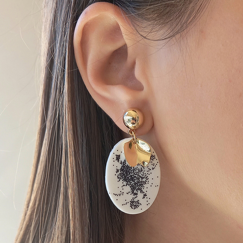 BLANCHE jewels kallirroi gr faux bijoux χειροποίητο κοσμημα σκουλαρίκια επίχρυσα πηλού ασπρόμαυρα