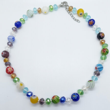 CERISE jewels kallirroi gr faux bijoux κολιέ με γυάλινες πέτρες millefiori