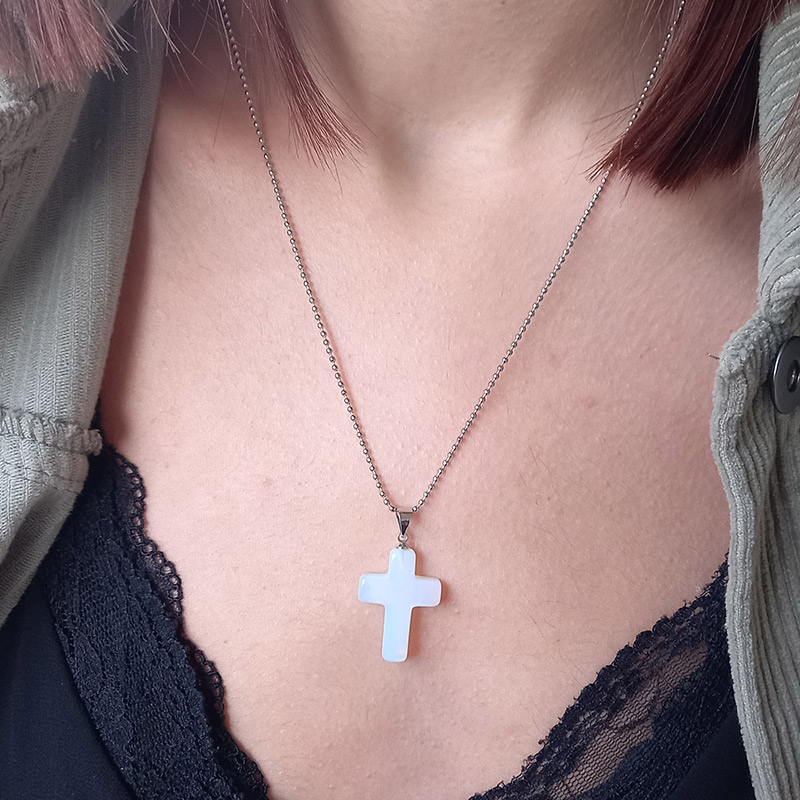 MEXI jewels kallirroi gr faux bijoux χειροποίητο κοσμημα κολιέ σταυρός φεγγαρόπετρα