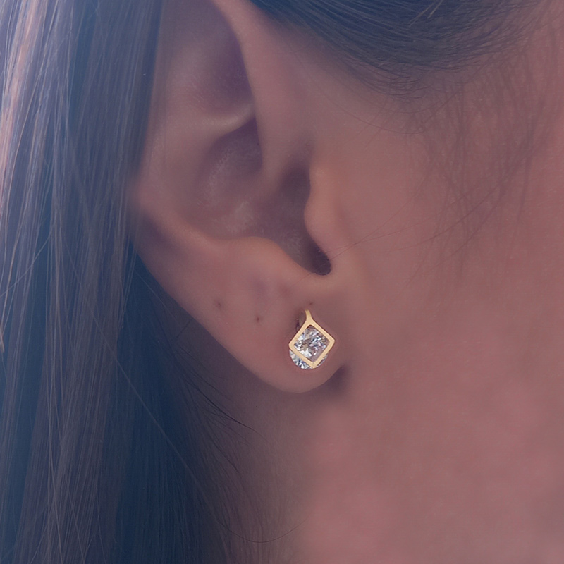 PHILOMENA - Σκουλαρίκια ατσάλινα χρυσού χρώματος - Image 2