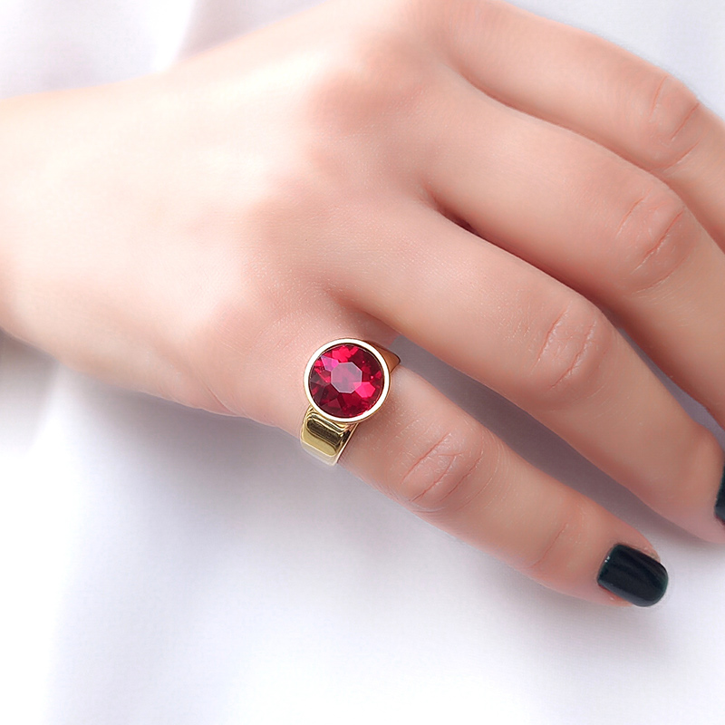 TISSEN jewels kallirroi gr faux bijoux γυναικεία χειροποίητα κοσμήματα δαχτυλίδι ατσάλινο κόκκινου κρύσταλλου chevalier