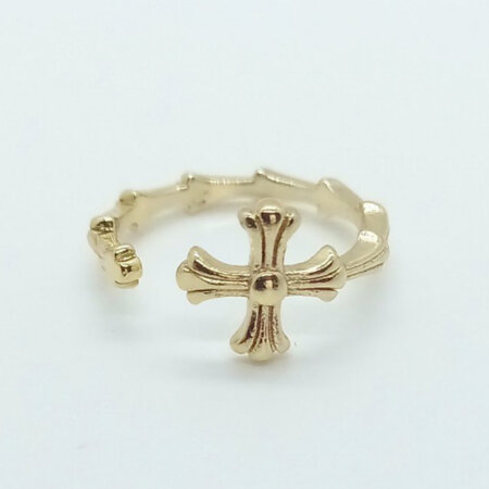 OFILIA jewels kallirroi gr faux bijoux γυναικεία χειροποίητα κοσμήματα δαχτυλίδι ατσάλινο επίχρυσο σταυρός