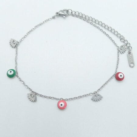 MYKONOS jewels kallirroi gr faux bijoux γυναικεία χειροποίητα κοσμήματα αλυσίδα ποδιού ατσάλινη ασημί