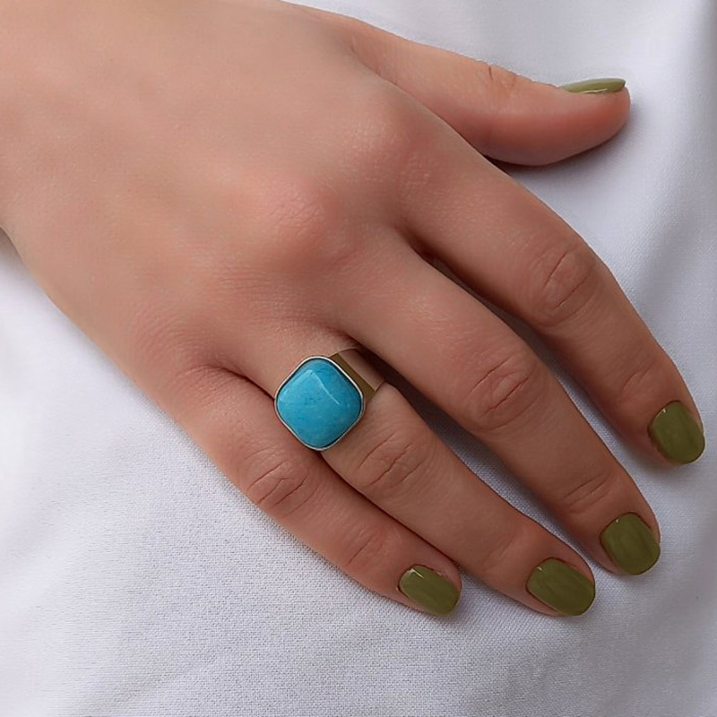 FINEY jewels kallirroi gr faux bijoux γυναικεία χειροποίητα κοσμήματα δαχτυλίδι ατσάλινο ασημί τυρκουάζ