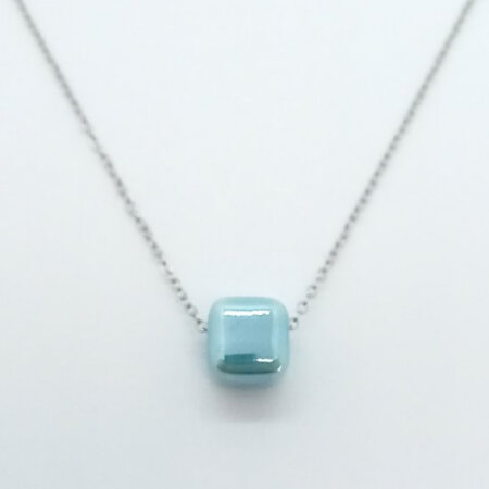 GUSTAVE jewels kallirroi gr faux bijoux γυναικεία χειροποίητα κοσμήματα κολιέ αλυσίδας κεραμικού κύβου