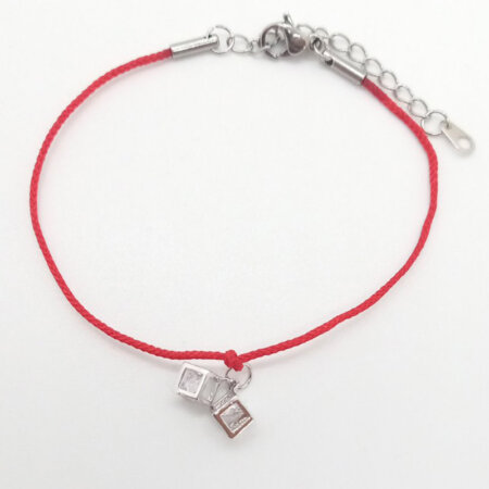 ISIONI jewels kallirroi gr faux bijoux γυναικεία χειροποίητα κοσμήματα βραχιόλι χεριού κλωστής με ατσάλινους κύβους