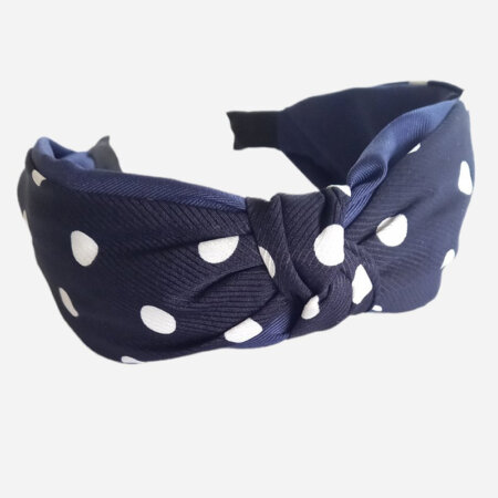 SH105 jewels kallirroi gr faux bijoux γυναικεία αξεσουάρ υφασμάτινη στέκα μαλλιών πουά μπλε