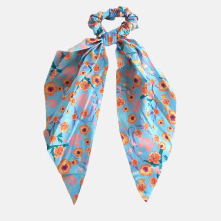 G723 jewels kallirroi gr faux bijoux γυναικεία αξεσουάρ Scrunchie μαλλιών floral μπλε