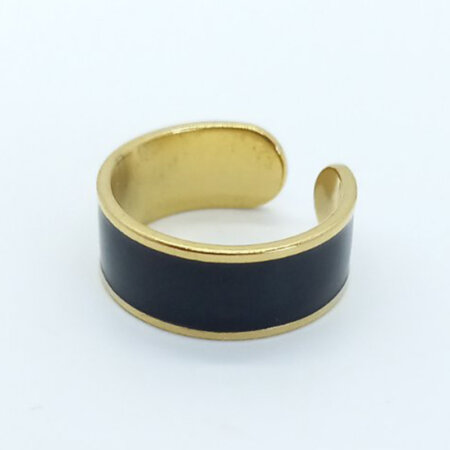 NOIR jewels kallirroi gr faux bijoux γυναικεία χειροποίητα κοσμήματα δαχτυλίδι ατσάλινο μαύρου σμάλτου