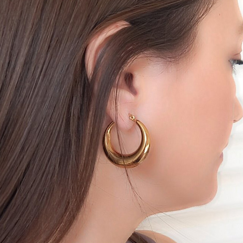 EROFILLI - Σκουλαρίκια ατσάλινα κρίκοι - Image 2