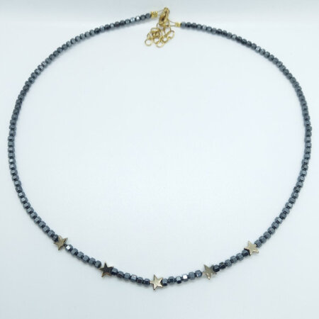 DESHAYS jewels kallirroi gr faux bijoux γυναικεία χειροποίητα κοσμήματα κολιέ αιματίτη χρυσό μαύρο faux bijoux καλλιθέα