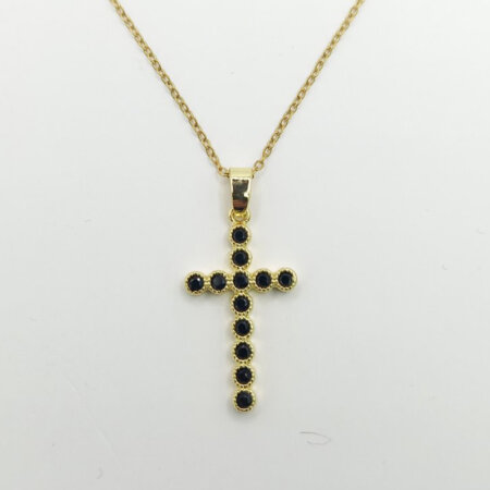 EVA jewels kallirroi gr faux bijoux γυναικεία χειροποίητα κοσμήματα καλλιθέα κολιέ αλυσίδας ατσάλινο μαύρος σταυρός καλλιθέα φθηνά κοσμήματα