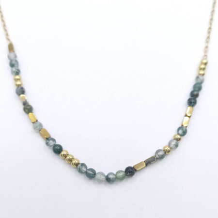 FILARETI jewels kallirroi gr faux bijoux γυναικεία χειροποίητα κοσμήματα κολιέ ατσάλινο αλυσίδας αβεντουρίνη φο μπιζού καλλιθέα Κολιέ ατσάλινο χρυσού χρώματος αβεντουρίνη