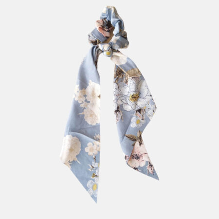 G703 jewels kallirroi gr faux bijoux γυναικεία αξεσουάρ Scrunchie μαλλιών γκρι floral καλλιθέα αξεσουάρ φθηνά