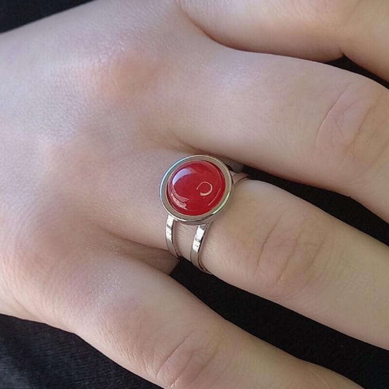 VERONICA jewels kallirroi gr faux bijoux γυναικεία χειροποίητα κοσμήματα δαχτυλίδι ασημί ατσάλινο κόκκινο ς αχάτης φθηνά φο μπιζού καλλιθέα