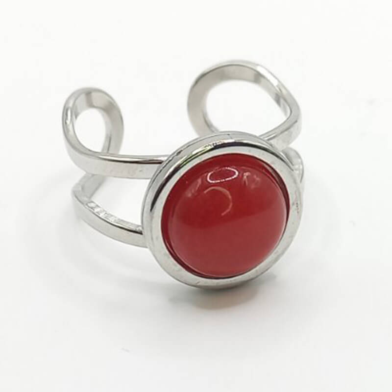 VERONICA jewels kallirroi gr faux bijoux γυναικεία χειροποίητα κοσμήματα δαχτυλίδι ασημί ατσάλινο κόκκινο ς αχάτης φθηνά φο μπιζού καλλιθέα