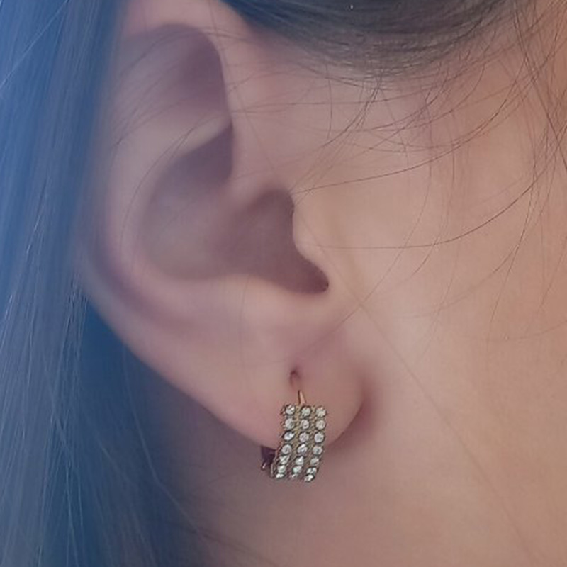 TOLOVA - Σκουλαρίκια ατσάλινα κρικάκια χρυσού χρώματος - Image 2