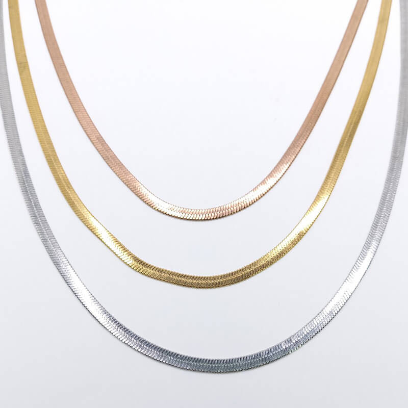 ANIMA jewels kallirroi gr faux bijoux γυναικεία χειροποίητα κοσμήματα κολιέ ατσάλινο αλυσίδας φίδι τριπλής σειράς φο μπιζού καλλιθέα