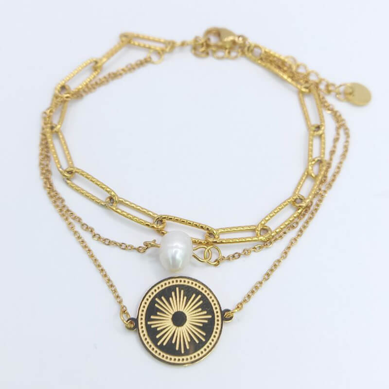 DIDO jewels kallirroi gr faux bijoux γυναικεία χειροποίητα κοσμήματα βραχιόλλι χεριού τριπλή χρυσή φθηνά εντυπωσιακά ατσάλινα φο μπιζού καλλιθέα