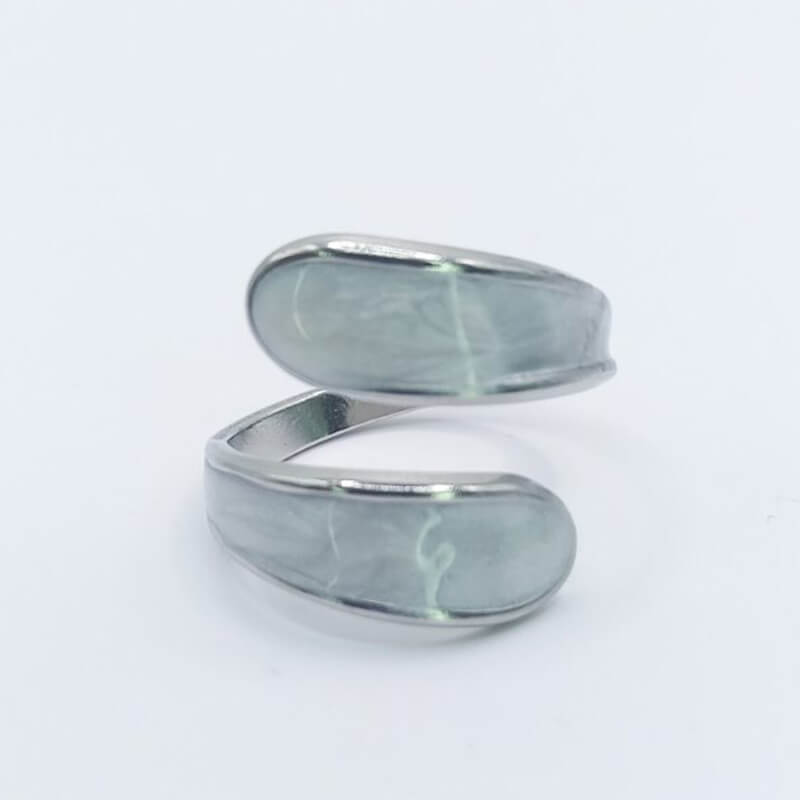 KIOS jewels kallirroi gr faux bijoux γυναικεία χειροποίητα κοσμήματα δαχτυλίδι σμάλτου λευκό ατσάλινο φθηνά εντυπωσιακά φο μπιζού καλλιθέα