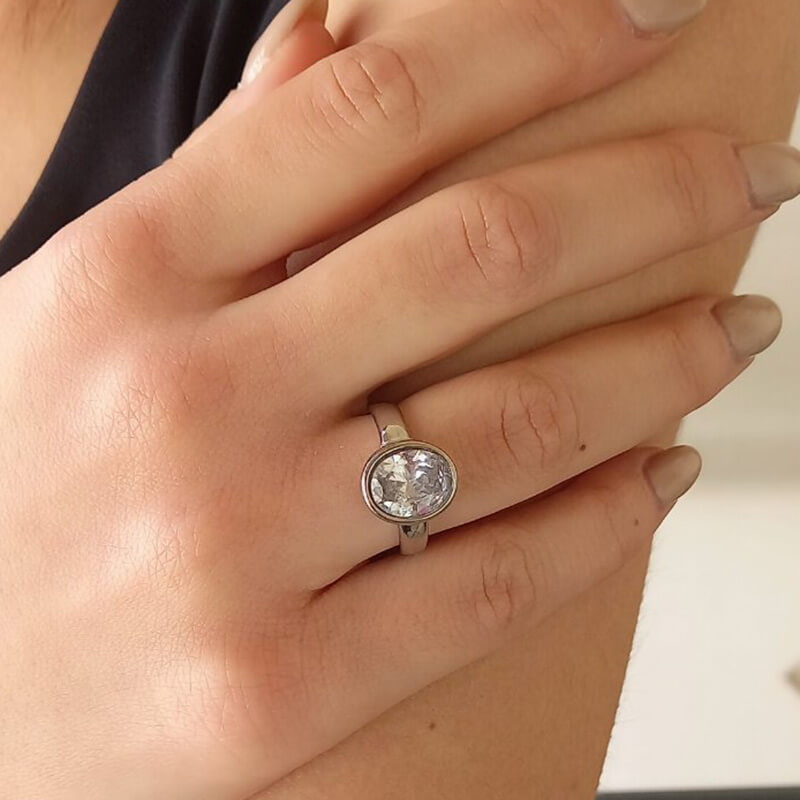 TILDA - Δαχτυλίδι ατσάλινο ασημί χρώματος - Image 2