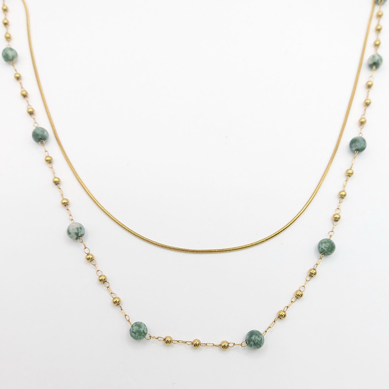 VILLY jewels kallirroi gr faux bijoux γυναικεία χειροποίητα περίεργα κοσμήματα κολιέ ατσάλινο χρυσό αλυσίδας αβεντουρίνι φο μπιζού καλλιθέα