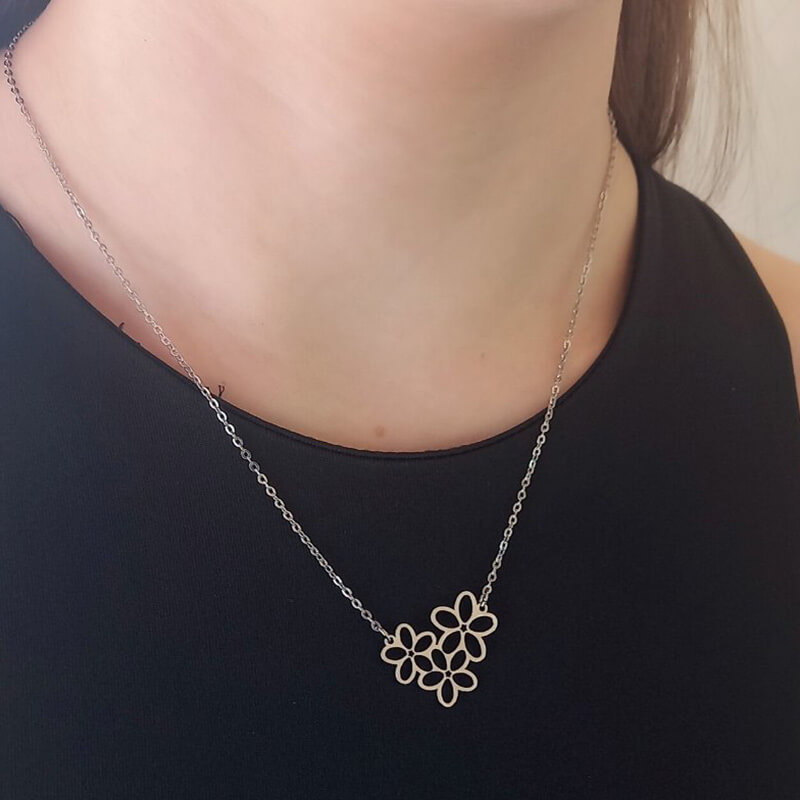 DAISY jewels kallirroi gr faux bijoux γυναικεία χειροποίητα κοσμήματα κολιέ ατσάλινο ασημί εντυπωσιακά φθηνά φο μπιζού καλλιθέα