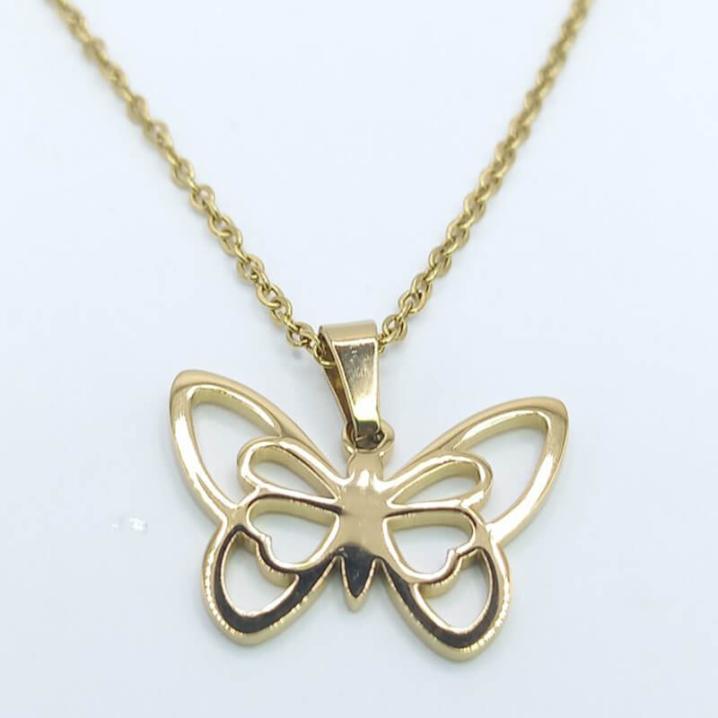 RINEIA jewels kallirroi gr faux bijoux γυναικεία χειροποίητα κοσμήματα κολιέ ατσάλινο επίχρυσο πεταλούδα εντυπωσιακά φθηνά φο μπιζού καλλιθέα