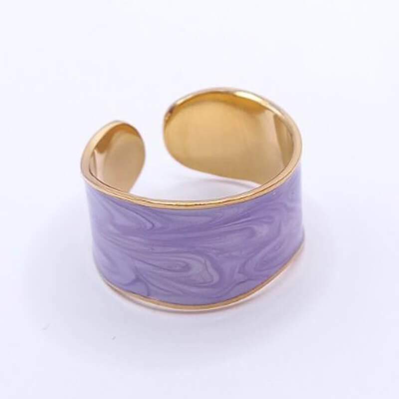 MAUVE jewels kallirroi gr faux bijoux γυναικεία χειροποίητα κοσμήματα δαχτυλίδι ατσάλινο μωβ σμάλτου κλασικό κόσμημα φο μπιζού καλλιθέα